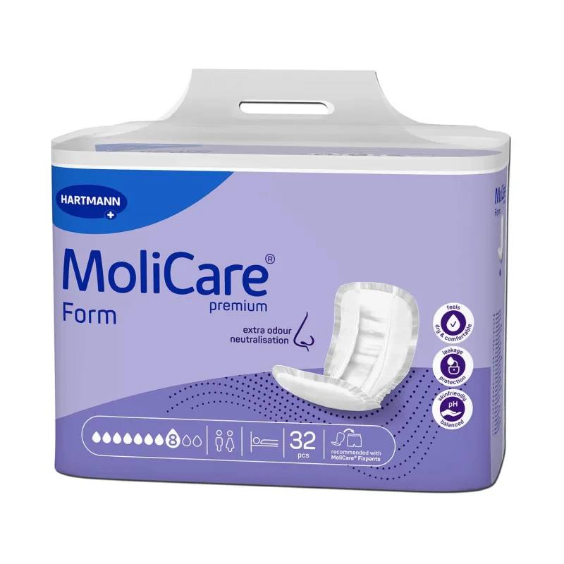 MoliCare Premium Form, scutece anatomice, 8 picături, 32 buc HARTMANN — preț și oferte