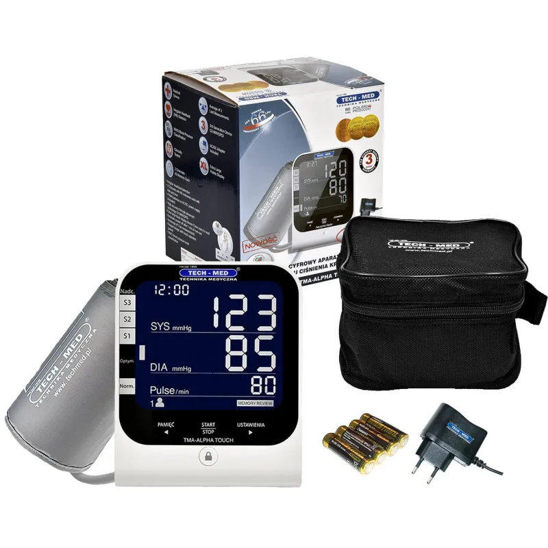 Tech-Med TMA-ALPHA Touch, tensiometru automat pentru brațul superior cu sursă de alimentare — preț și oferte