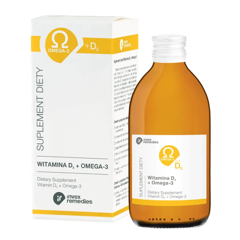 Invex Remedies, vitamina D3 + omega-3, 300 ml — preț și oferte