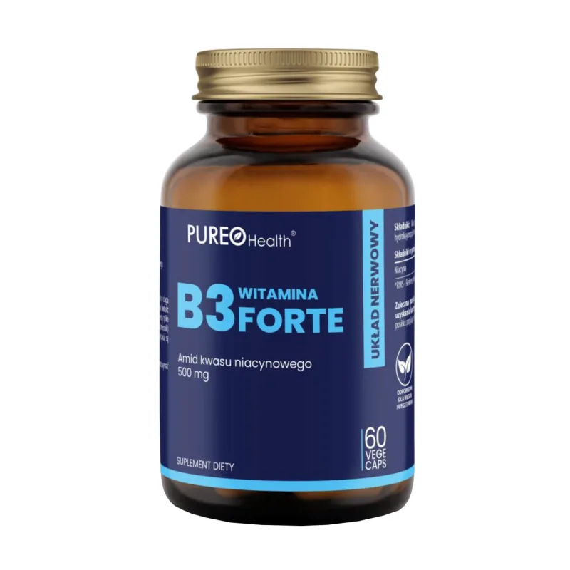 Pureo Health Vitamina B3 Forte, niacină 500 mg, 60 capsule vegetale — preț și oferte