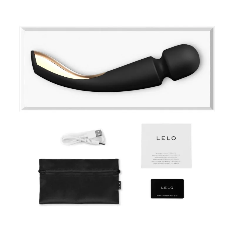 Lelo Smart Wand 2 Medium Black, aparat de masaj complet, mediu, negru — preț și oferte