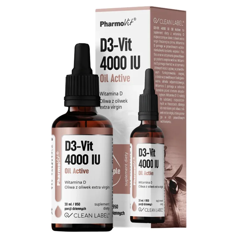 PharmoVit D3-Vit 4000 UI ulei activ, picături, 30 ml — preț și oferte