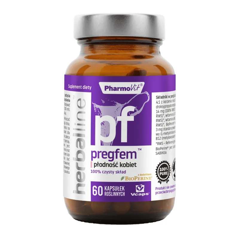 PharmoVit HerbalLine Pregfem Fertilitate feminină, 60 capsule vegetale — preț și oferte