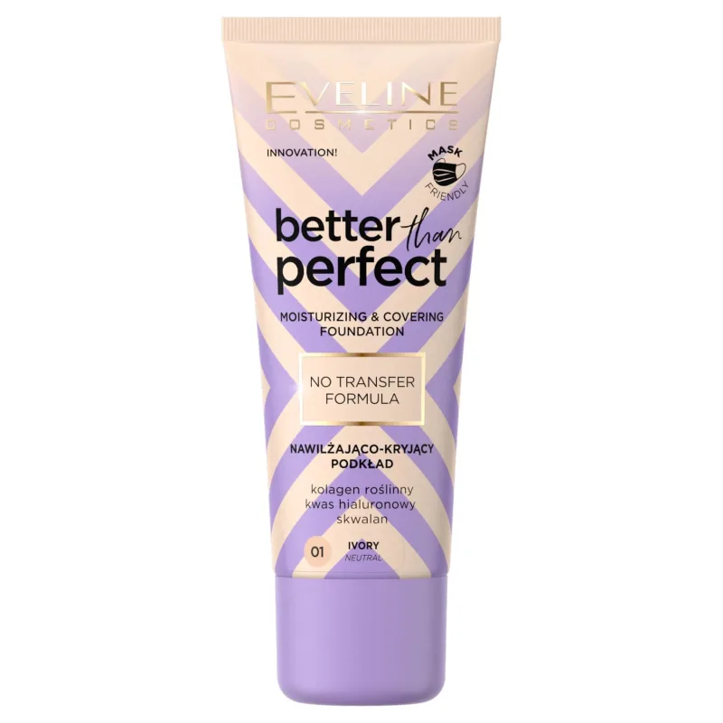 Eveline Cosmetics Better Than Perfect, fond de ten hidratant și acoperitor, nr. 01, fildeș, 30 ml — preț și oferte