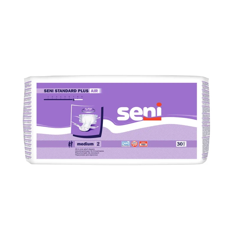 Seni Standard Plus, scutece, Mediu 2, 75-110 cm, 30 buc — preț și oferte