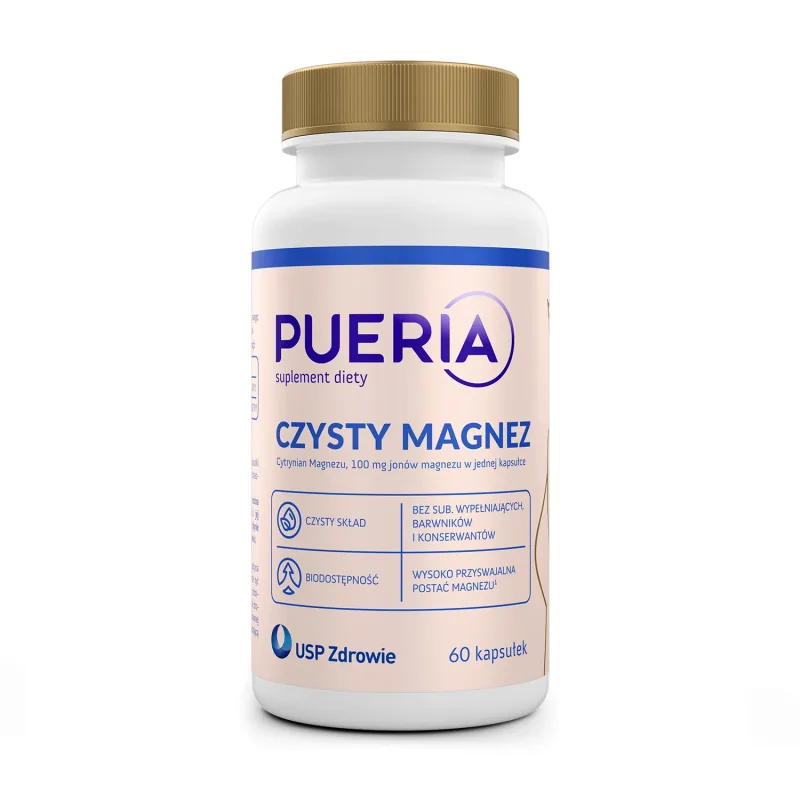Pueria Magneziu pur 100 mg, 60 capsule USP — preț și oferte