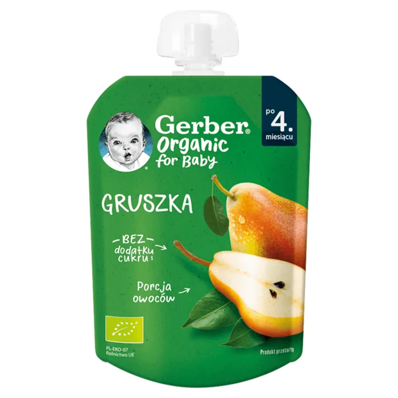 Gerber Desert organic în tub, pară, după 4 luni, 80 g — preț și oferte