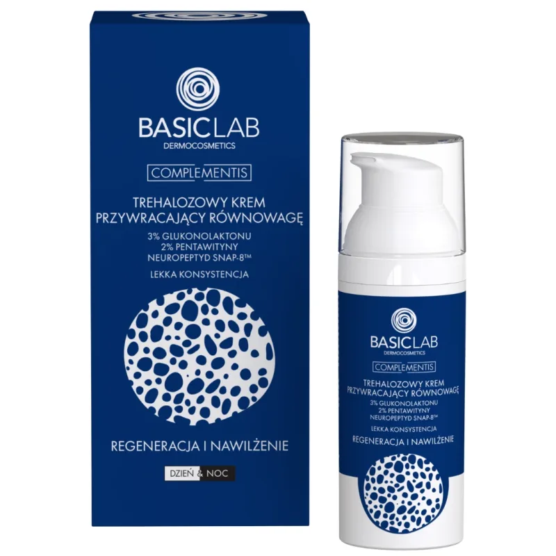 BasicLab Complementis, cremă de refacere a trehalozei cu gluconolactonă 3%, regenerare și hidratare, 50 ml — preț și oferte