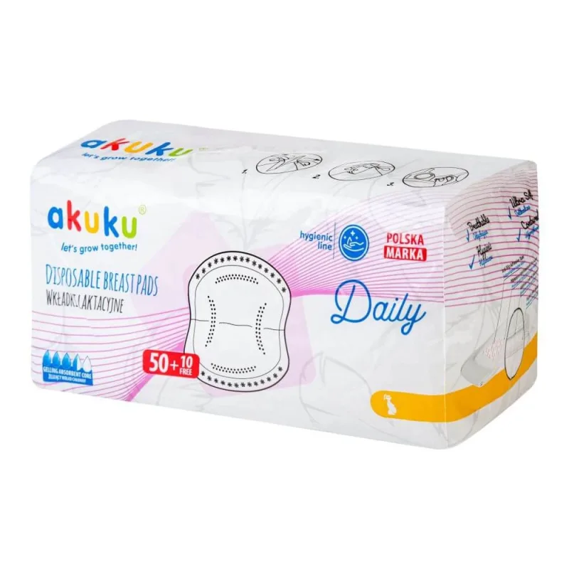 Ackuku Daily, tampoane pentru sân, 60 buc Akuku — preț și oferte
