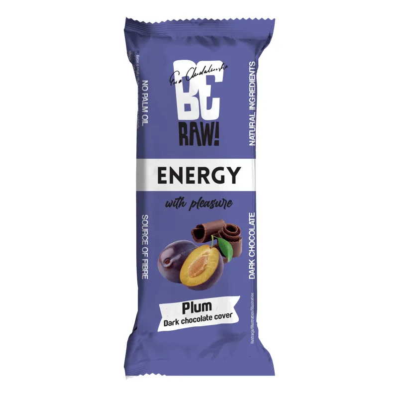 BeRAW! Energy, baton energetic, prune, ciocolată neagră, 40 g — preț și oferte