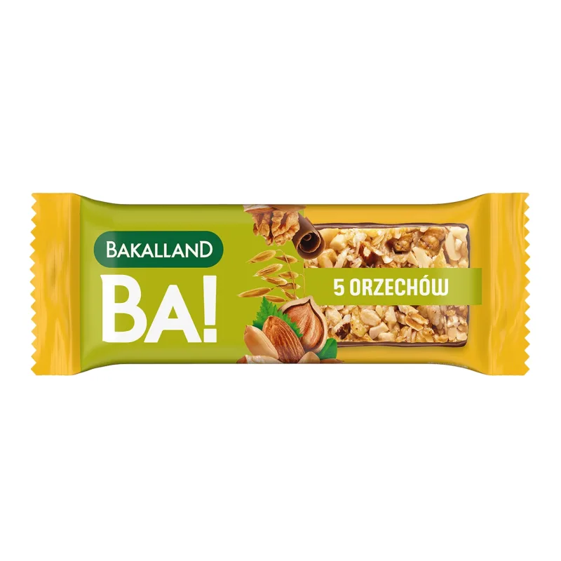 Bakalland BA! Baton de cereale, 5 nuci, 40 g — preț și oferte