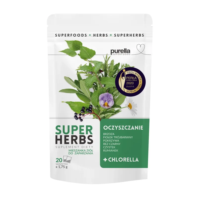 Purella Superherbs Cleansing, amestec de plante, 1,75 g x 20 plicuri — preț și oferte