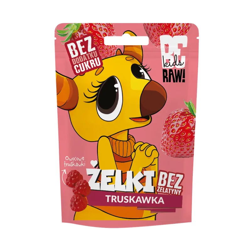 BeRAW! Kids, jeleuri, căpșuni, fără zahăr adăugat, 35 g — preț și oferte