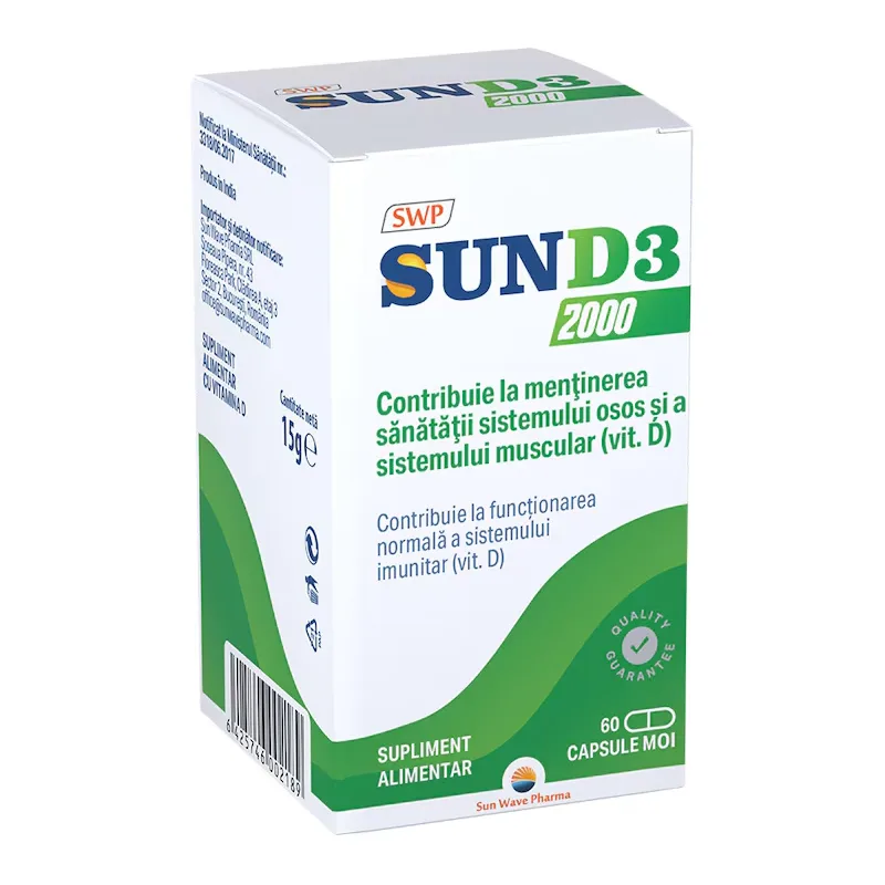 Sun-D3, 60 capsule, Sun Wave Pharma — preț și oferte