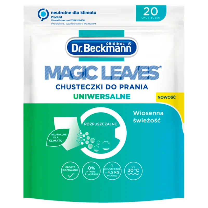 Dr. Beckmann Magic Leaves, șervețele de spălat, multifuncționale, 20 bucăți — preț și oferte