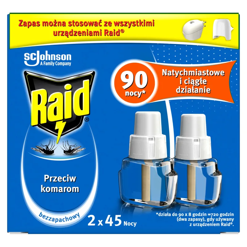 Kit Raid, insecticid împotriva țânțarilor, rezervă, 2 x 27 ml — preț și oferte