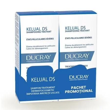 Pachet Sampon Tratament Dermatocosmetic Anti-Matreata Kelual DS, 100 ml + 100 ml – Ducray — preț și oferte