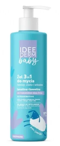 Idee Derm Baby el 3în1 pentru față, corp și păr din prima zi de viață, 400 ml