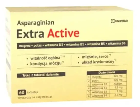 Asparaginian Extra Active, 60 comprimate — preț și oferte