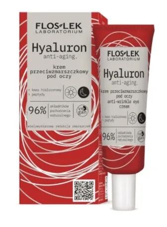 Flos-Lek, Hyaluron anti-îmbătrânire, Crema de ochi antirid 96%, 30 ml — preț și oferte