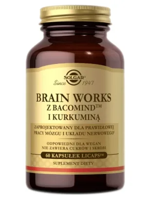 Solgar Brain Works cu bacomind și curcumină, 60 capsule