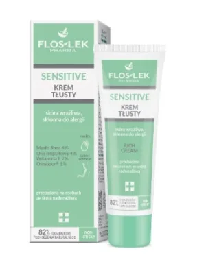 Flos-Lek Pharma Sensitive Skin cremă pentru piele sensibilă, predispusă la alergii, zi și noapte, 50 ml.