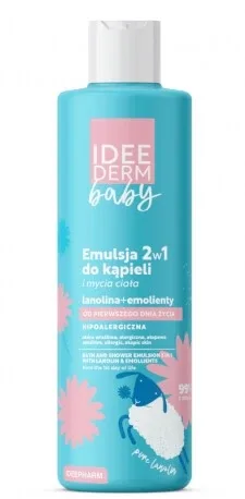 Idee Derm Baby Emulsie 2 în 1 pentru baie și spălare corporală din prima zi, 400 ml
