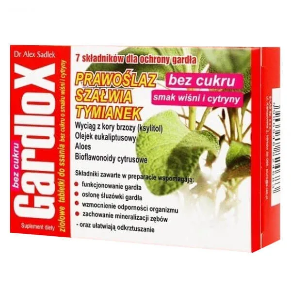 Gardlox cu aromă de cireșe și lămâie, fără zahăr, 16 pastiluțe S-LAB — preț și oferte