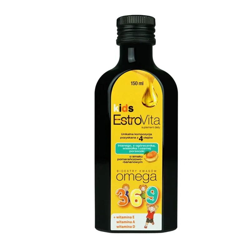 EstroVita Kids, esteri de acizi Omega 3-6-9, aromă de portocale și banane, 150 ml — preț și oferte