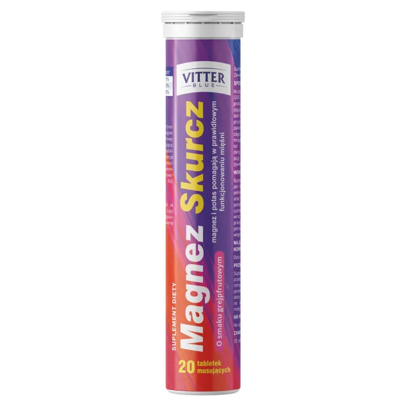 Vitter Blue Magnesium Magnesium Shrinkage, aromă de grapefruit, 20 comprimate efervescente — preț și oferte