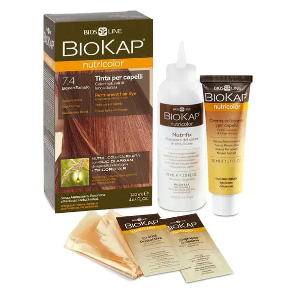 Biokap Nutricolor, culoare de păr, 7.4 blond castaniu, 140 ml — preț și oferte