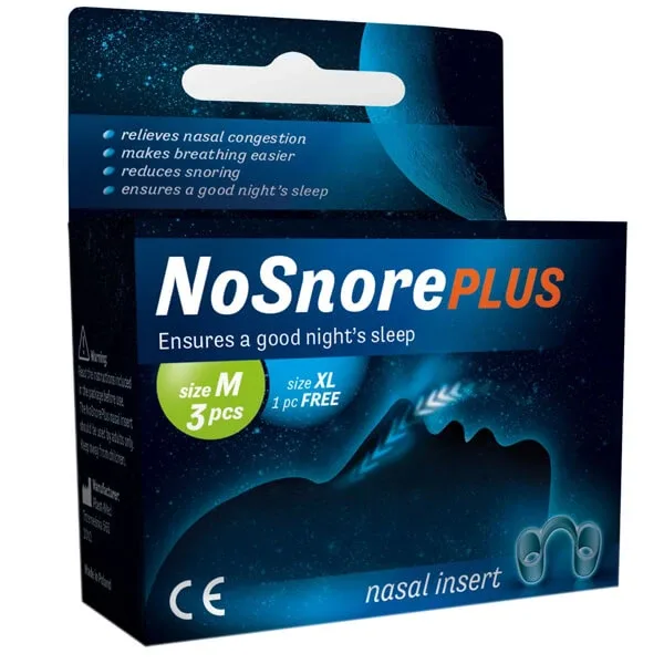 NoSnore Plus, inserții nazale, mărimea M x 3 bucăți + mărimea XL x 1 bucată — preț și oferte