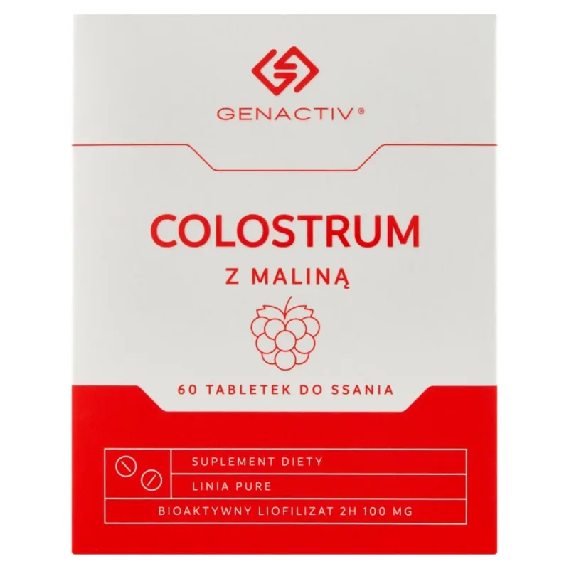 Genactiv Colostrum cu zmeură, 60 de pastiluțe — preț și oferte