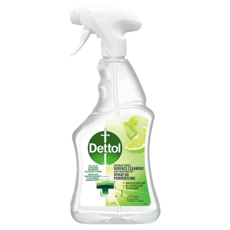 Dettol, spray antibacterian pentru suprafețe, lime și mentă, 500 ml — preț și oferte