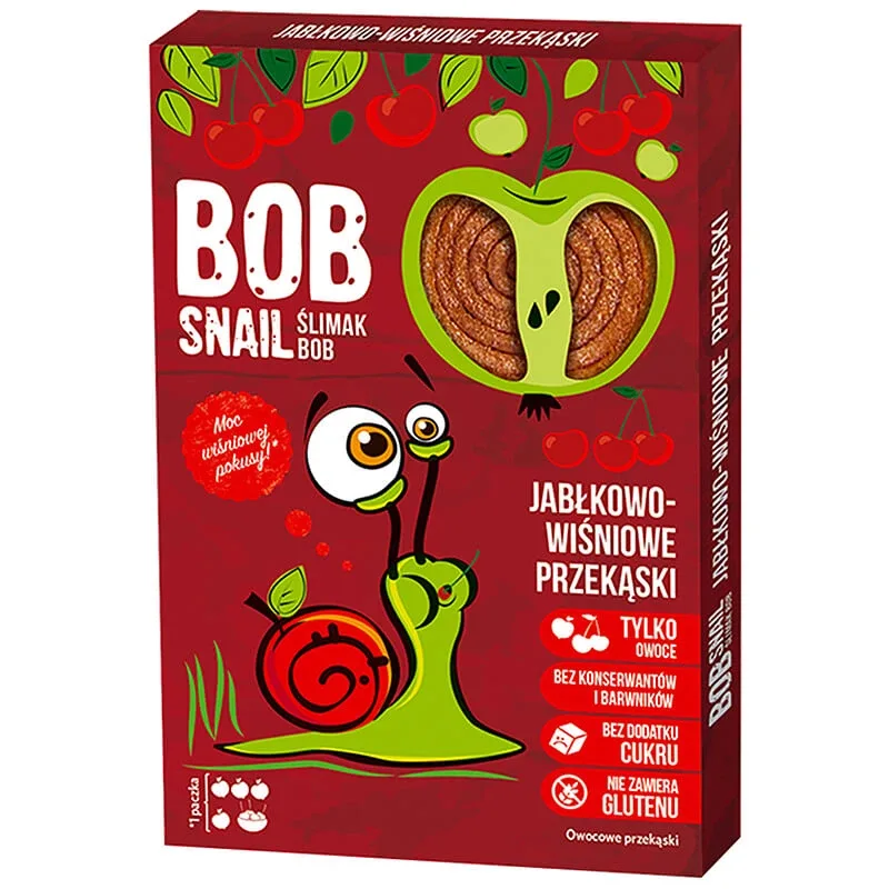 Bob Snail Roll Gustări cu fructe, măr, cireșe, 60 g — preț și oferte