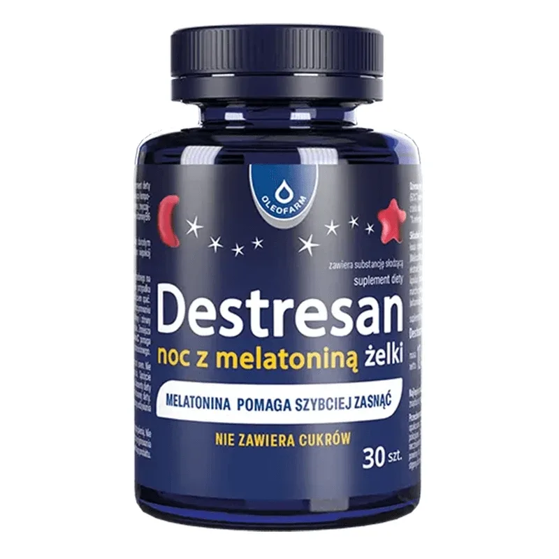 Destresan Night cu jeleu de melatonină, aromă de cireșe, 30 bucăți — preț și oferte