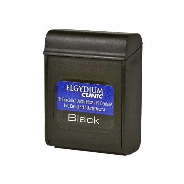 Elgydium Clinic, ață dentară cu clorhexidină, negru, 50 m — preț și oferte