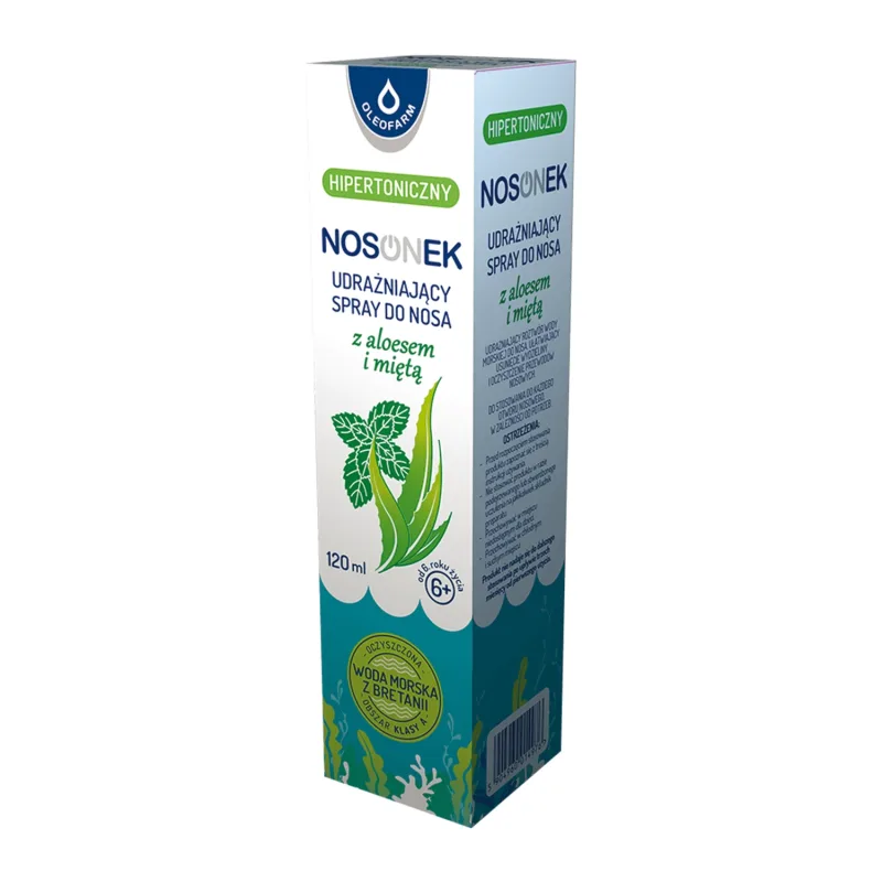 Nosonek, spray nazal decongestionant cu aloe vera și mentă, hipertonic, 120 ml Oleofarm — preț și oferte
