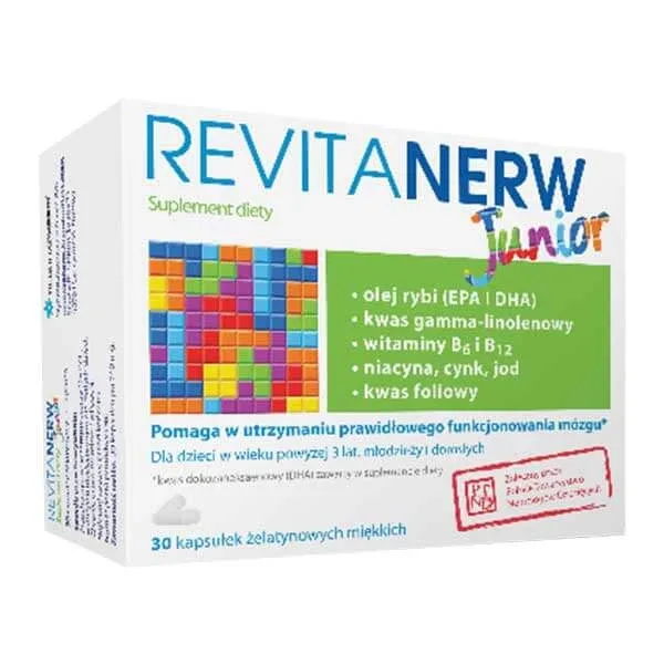 Revitanerw Junior, pentru copii peste 3 ani și adulți, 30 capsule moi — preț și oferte