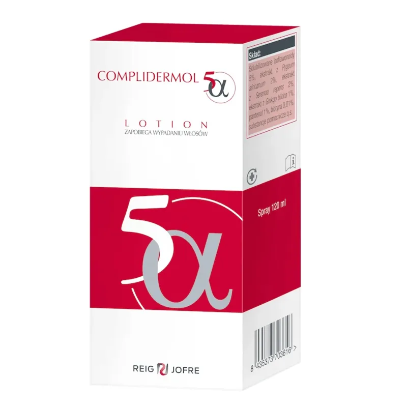 Complidermol 5 alfa, loțiune pentru păr, 120 ml — preț și oferte