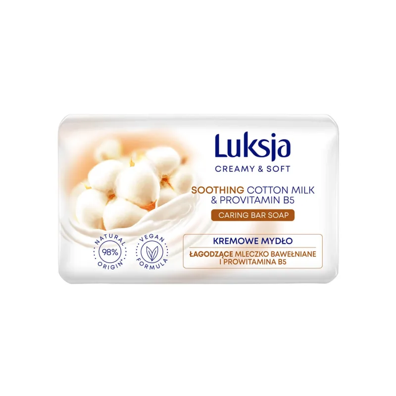 Luxja Creamy &amp; Soft, săpun cremos, calmant, lapte de bumbac și provitamina B5, 90 g Luksja — preț și oferte