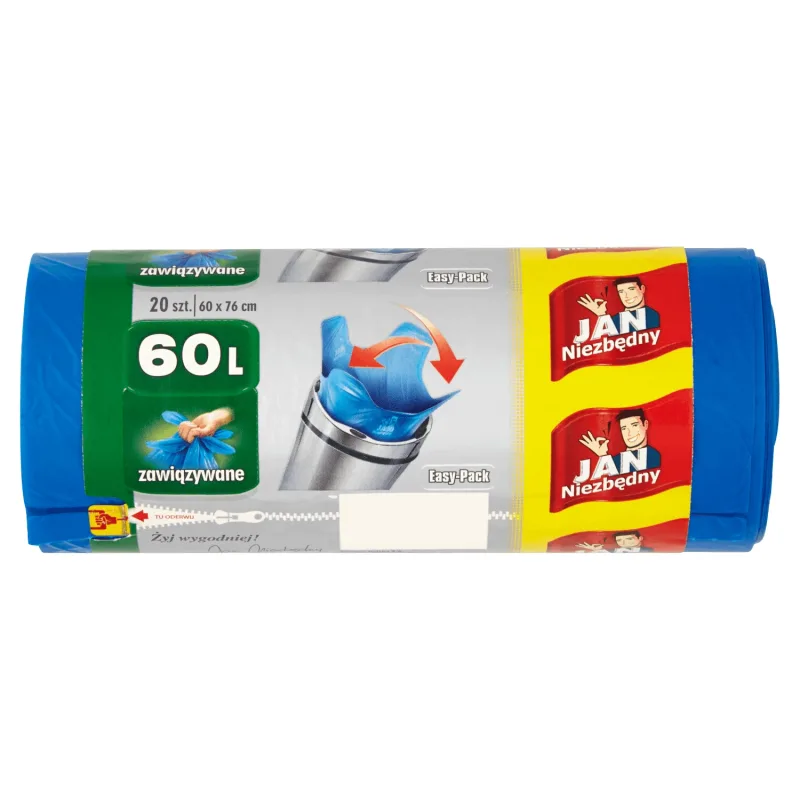 Jan Niezbędny, saci de gunoi, Easy-Pack, albastru, 60 l, 20 bucăți — preț și oferte