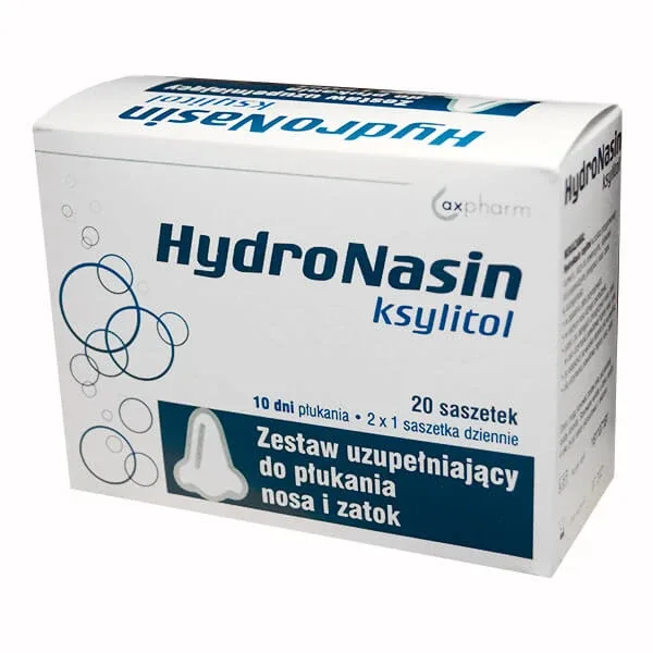 HydroNasin Xylitol, set suplimentar de clătire nazală și sinusală, 20 plicuri — preț și oferte