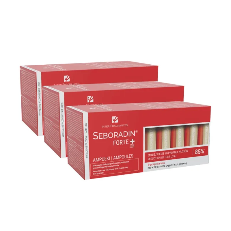 Seboradin Forte 42 fiole, Pachet tratament pentru căderea părului, 3x14 fiole — preț și oferte