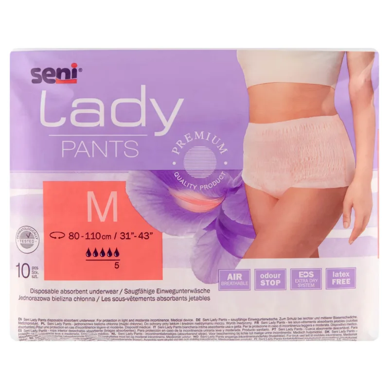 Seni Lady Pants, chiloți absorbanți pentru femei, Mediu, 80-110 cm, 10 bucăți — preț și oferte