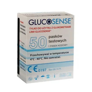 Benzi de testare pentru glucometru Glucosense, 50 unități