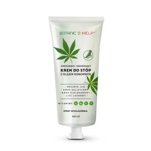 Botanic Help, cremă de picioare înmuiantă și regenerantă cu ulei de cânepă, 100 ml
