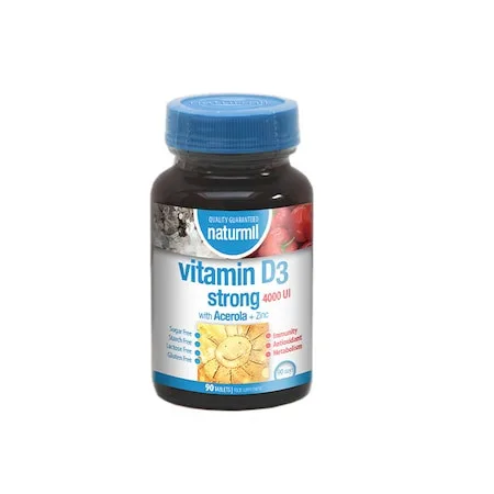 Vitamina D3 4000 UI + Vitamina C și Zinc 90 cps Naturmil — preț și oferte