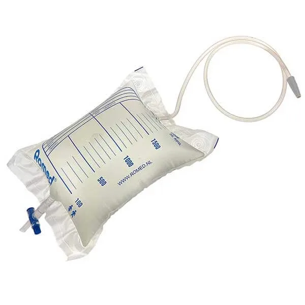 Pungă de colectare a urinei, sterilă, cu supapă și tub în T, 2 L, 1 buc — preț și oferte