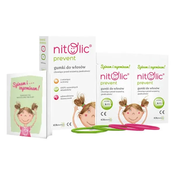 Nitolic Prevent, elastic de păr împotriva păduchilor, 4 bucăți + broșură ICB PHARMA — preț și oferte